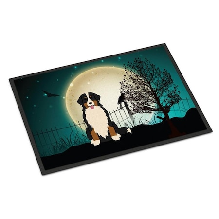 Jensendistributionservices Halloween Scary Bernese Mountain Dog Indoor or Outdoor Mat, 18 x 0.25 x 27 in. MI2549591